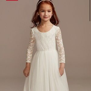 Long sleeve flower girl dress